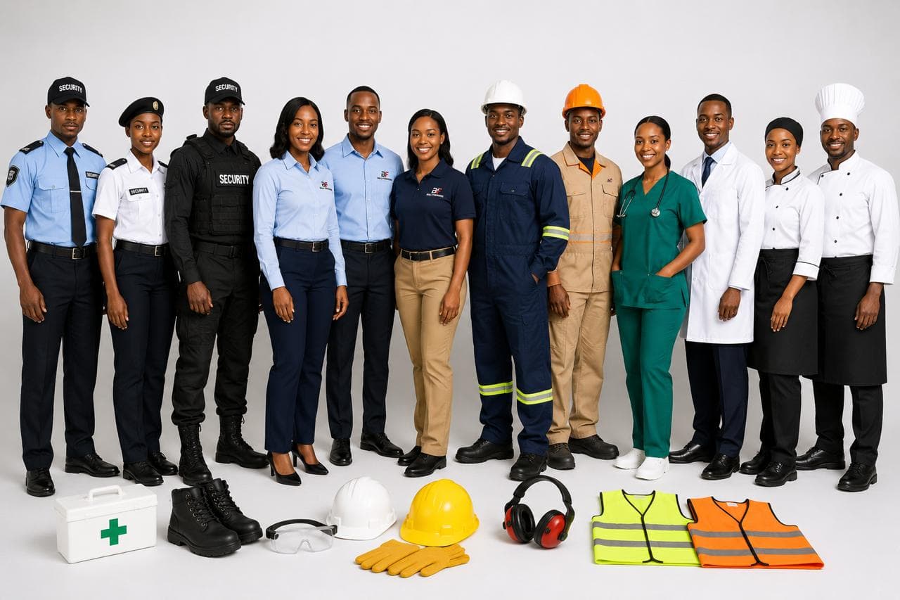 Full range of Bali Fashions uniforms and PPE